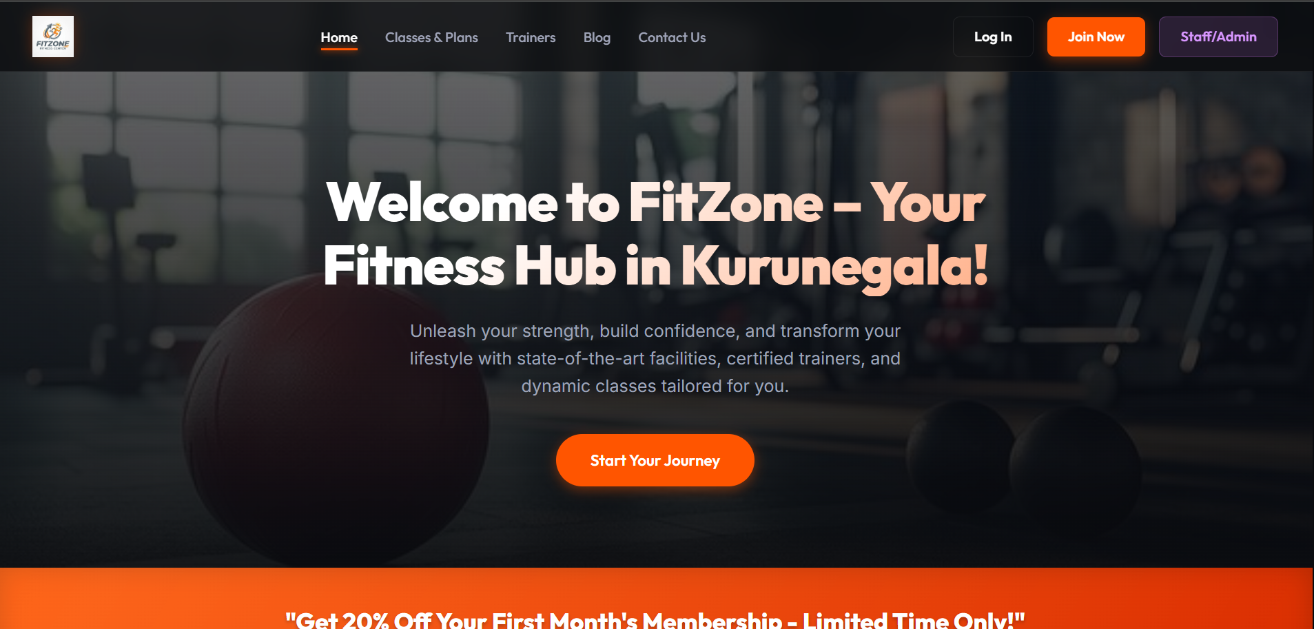 FitZone Fitness Center Portal - Booking & Management System