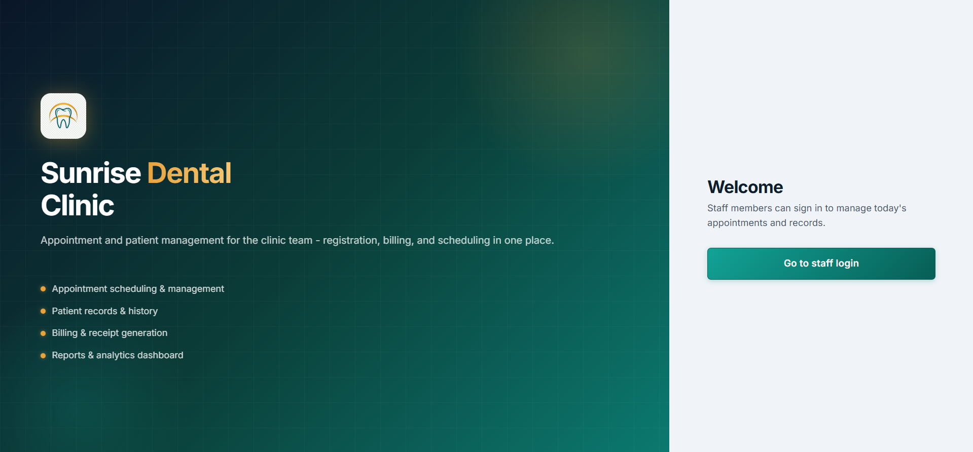Sunrise Dental Clinic - Appointment & Patient Management System
